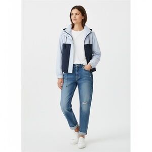 Hollister California Blue Hooded Shell Jacket - SIze Small